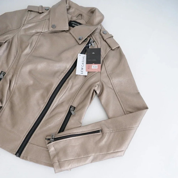 NWT LCW Casual Pewter Metallic Bomber Jacket - Picture 3 of 12